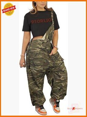 Loose Fit Plus Size Overalls with Pockets Harem Jumpsuit
